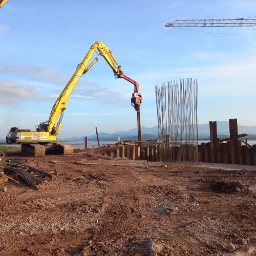 Dự án cầu Tiên Yên 1 - Quảng Ninh - Thi công đóng - nhổ cọc cừ larsen